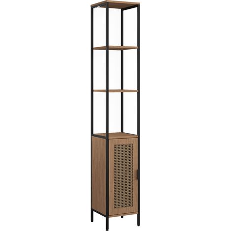 Hochschrank Linara, Eiche/Schwarz, 30 x 180 cm, Vicco (1/5)