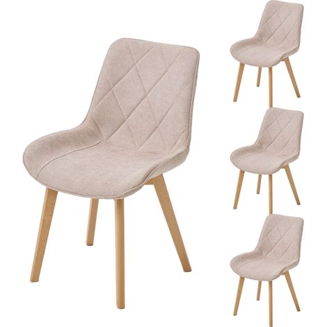 PPkrimnel Lot De 4 Chaises À Manger Kaki Avec Pieds En Bois Massif (1/5)