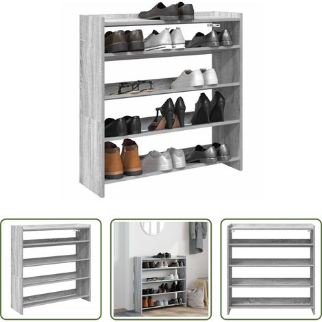 Holzschuhregal - Schuhregal Grau Sonoma 80x25x81 cm Holzwerkstoff (1/5)