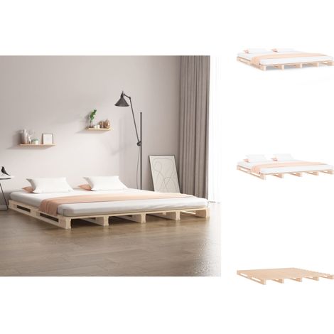 Betten & Bettgestelle - Living Palettenbett 200x200 cm Massivholz Kiefer (1/5)