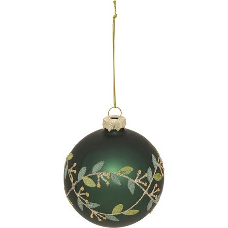 Boule verre branche de gui D.8cm vert - Feeric lights & christmas (1/2)