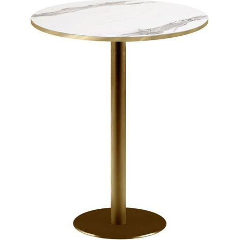 Mange-debout rond Ø 60 cm Rome bistrot marbre blanc