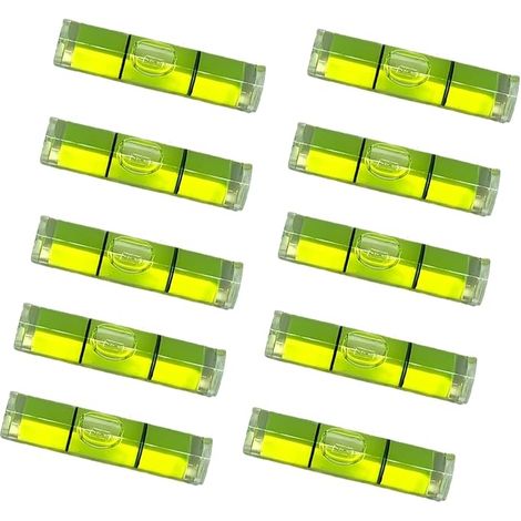 Tubular Levels, 10 Pieces Mini Spirit Level, Mini Precision Spirit Levels, Accessory for Camping Cars or Caravans, Caravans, Camera, DIY, 9.5 x 34 mm (1/5)
