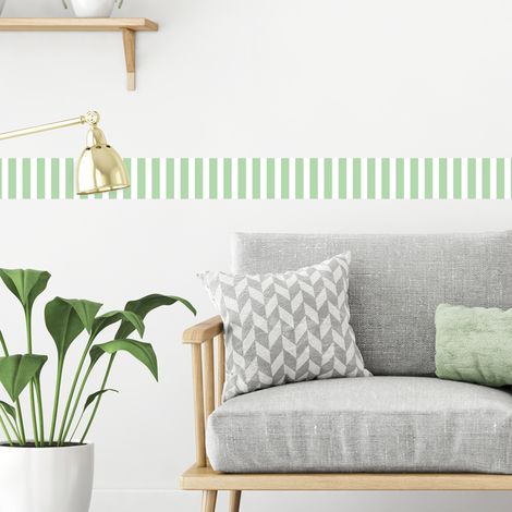 Frise décorative adhésive, tendance rayure sur le mur, détail tendance, 10 cm X 300 cm (1/5)