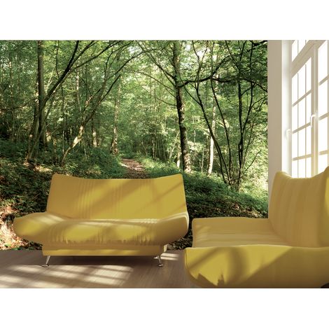 Papier peint intissé 270 cm X 250 cm, vue sur la forêt, profitez de la beauté de la nature avec ce produit décoratif. (1/5)