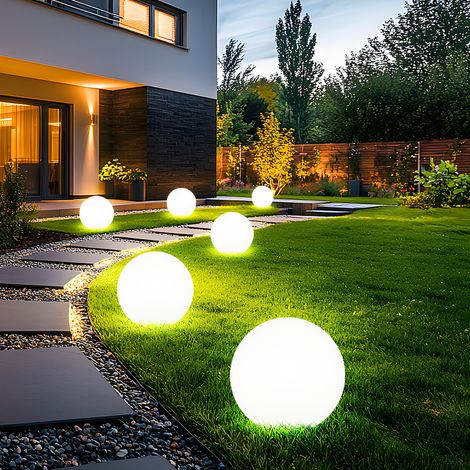 Solarleuchte Kugel Garten LED Gartendeko Solarkugel für Außen 20 cm Kugelleuchte Solar, Leuchtdauer ca. 6-8 Stunden, H 62 cm, 6er Set