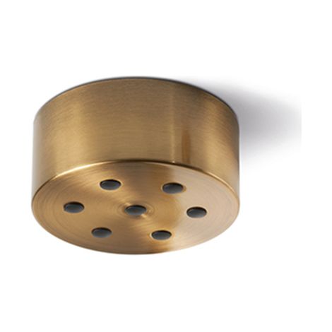 Rosone Multicavo 7 Fori In Metallo Ottone Brunito D12Cm