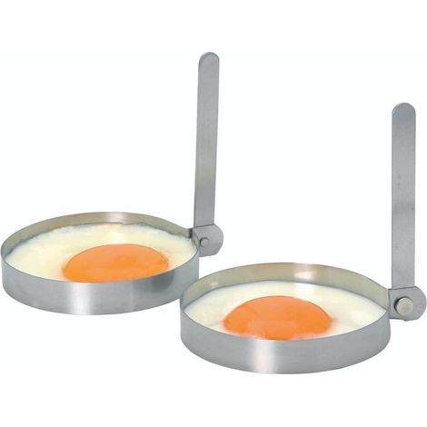 KitchenCraft Brat-Ei-Ringe Set de Edelstahl Antihaft 2 Stück 8,5 cm