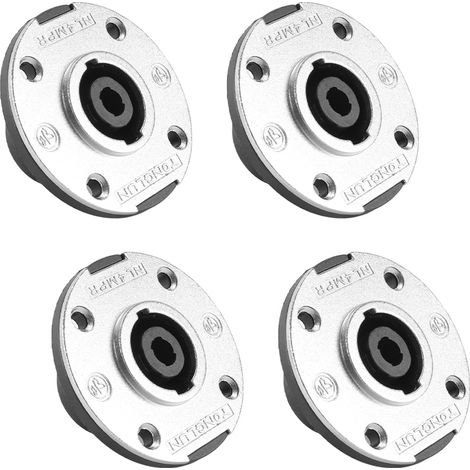 Lot de 4 prises jack rondes métalliques à verrouillage par rotation pour haut-parleur de panneau, compatibles avec les modèles NL4MP, NL4MPR, NL4FC, NL4FX et NLT4X (1/5)