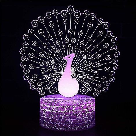 Lampe à illusion d'optique 3D, 7 couleurs, interrupteur tactile, veilleuse style déco, crée une ambiance romantique (1/5)