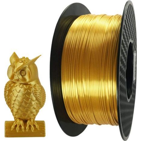 APEX Filament PLA pour imprimante 3D 1,75 mm Or soyeux Bobine de 1 kg (2,2 lbs) Matériau d'impression PLA 3D PLA brillant et soyeux (1/5)
