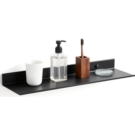 Étagère Murale Noire 40cm Étagères Flottantes avec Vis - 40 x 12 cm - Tablette Flottante Étagère Murale pour Tableau Flottantes en Space Aluminum Stable Étagères Murales en Métal - Noir (1/5)
