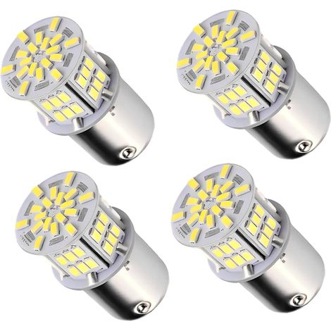 P21W LED Bulb - 4 Pcs 1156 Car Turn Signal Bulbs 12V White, W21/5W LED for Car Reverse Lights, Turn Signals, Parking Light, for Motorcycle, RV, Auto Car (1/5)