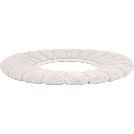 Lot de 2 housses de siège WC moelleuses beige, antidérapantes, lavables, pour hiver, coussinets de toilette doux (1/5)
