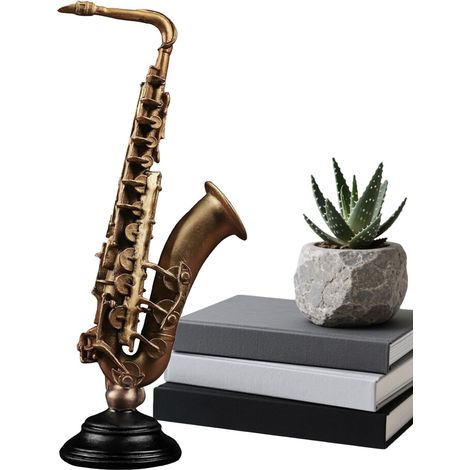 Figurines Miniatures D'instruments - Collection Simulé Or  Modèle Violon Saxophone Statue  Cadeau Musicien Amateur De Musique Anniversaire Noël Intérieur