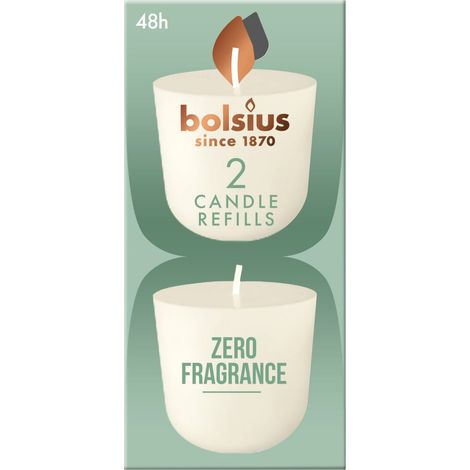 Bolsius Cleanlight Nachfüller 2er Pack ohne Duft weiß Kerze