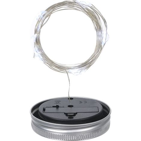 Lanterne solaire en bocal Mason avec couvercle étanche, guirlande lumineuse féérique en fil de cuivre, décoration extérieure pour terrasse et jardin. (1/5)