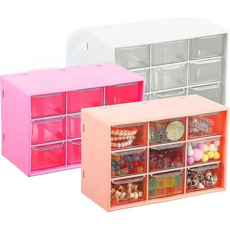 Bastel-Aufbewahrungsbox mit 9 Schubladen, Schreibtisch-Organizer, Mini-Schubladen für Bastelschmuck, Kosmetik, Kunst, Nähzubehör (1/5)