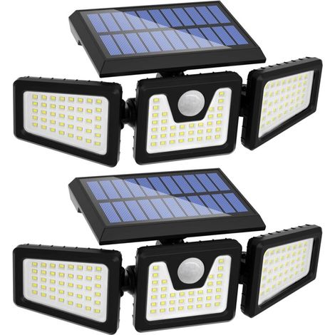 Luci solari per esterni, 118 luci solari a LED per esterni con sensore di movimento, luci solari impermeabili IP65 per esterni, giardino, vialetto, patio.