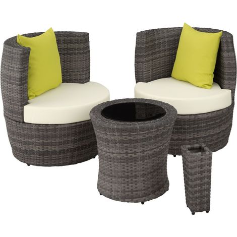 Mobile da giardino in rattan sintetico intrecciato in resina 2 posti grigio 2108085