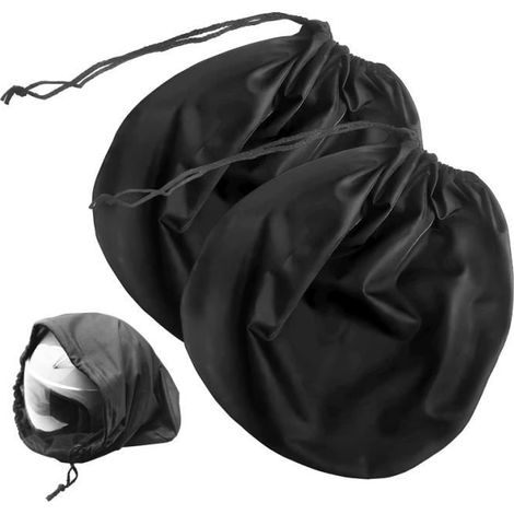 Sac pour Casque - wj - Lot de 2 - 47 x 43 cm et 40 x 30 cm - Noir - Polyvalent et Durable (1/4)