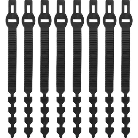 POFET Lot de 8 attaches d'arbustes robustes de 40 cm - Noir - Attache réglable pour arbustes, rosiers, support de plantes (1/5)