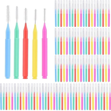 100 Brossettes Interdentaires Cure-dents Fil Dentaire Brosse Pour Appareil Orthodontique Nettoyage Dentaire