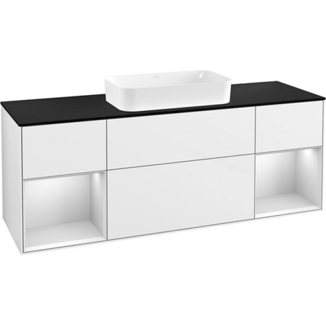 V&B Waschtischunterschrank Wandbeleuchtung Finion 160cm, Pl b m, Rg wh. m Lac, glo wh. Lac (1/2)