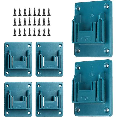 Lot de 6 supports d'outils pour outils sans fil Makita 18V 14,4V, support/crochet mural pour perceuse avec vis (bleu) (1/5)