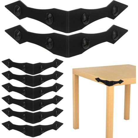 Lntyq Lot de 8 protections d'angle en métal vintage pour meubles, supports d'angle décoratifs noirs, supports d'angle de 9,9 cm, pour maison de ferme, porte de grange, armoire, cadre en bois, table