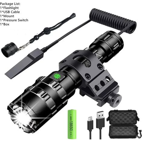 Lampe torche LED professionnelle pour la reconnaissance nocturne - 2 LED L2 - Étanche - Rechargeable - Usage extérieur - Portable (1/5)