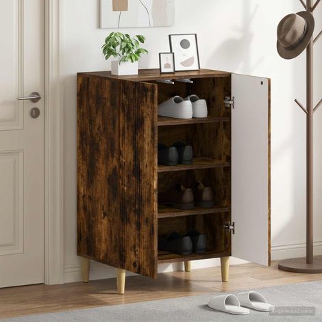 vidaXL Cabinet à chaussures ARNHEM 59,5 x 39,5 x 90 cm Chêne fumé (1/5)