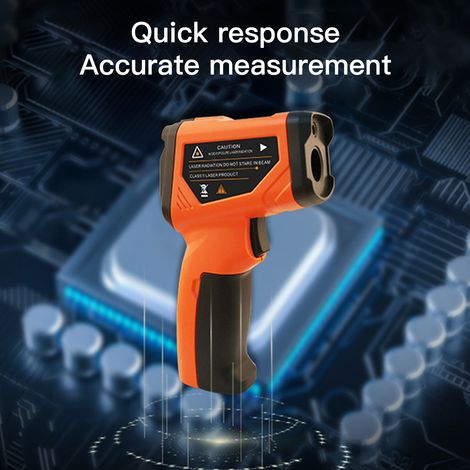 Hochpräzises, tragbares, berührungsloses Infrarot-Thermometer, industrielles Temperaturmessgerät mit hintergrundbeleuchtetem LCD-Bildschirm (1/5)