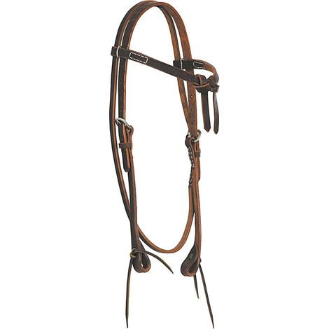 Marrone - Testiera western con frontalino a fiocco