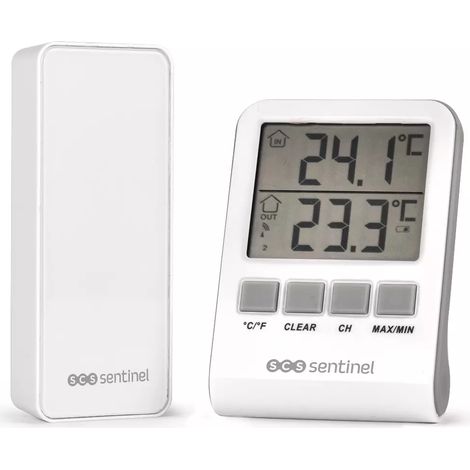 Thermometre digital intérieur/extérieur - SCS SENTINEL - HCN0062 DigiThermo indoor/outdoor - Portée : 60 m - 433 MHz - Blanc (1/4)