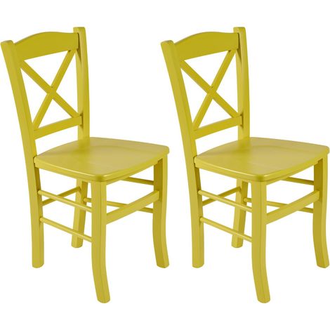 Chaises en hêtre massif couleur pop (lot de 2) - CLAYTON (1/5)