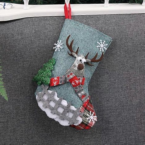 Chaussettes de Noël - Lot de 3 sacs cadeaux moyens pour la décoration des fêtes - (1/5)