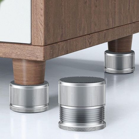 Verstellbare Bettfüße, robuste Schoner, Antivibrationsfüße für Möbel, silber (1/5)