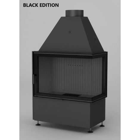Estufa de leña de esquina Volcano 2L/PAT negro 80 cm - Ángulo: Derecho
