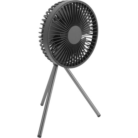Wiederaufladbarer tragbarer Ventilator mit Timerfunktion und flexiblem Stativ für Kinderwagen, grau, ideal für Reisen im Freien. (1/5)