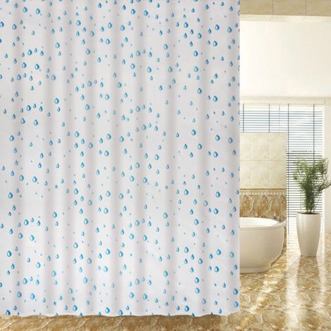 Rideau de douche écologique PEVA anti-moisissure imperméable avec 12 crochets