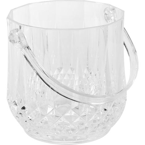 Seau à glaçons en acrylique avec poignée et motif diamant pour KTV, transparent (1/5)