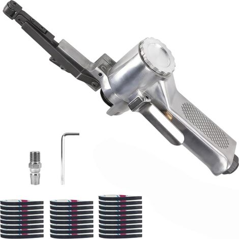 Ponceuse Pneumatique à Bande avec Poignée Pivotante à 360° - Mini Ponceuse Sans Fil Électrique pour Ponçage, Lime électrique, Outil Pneumatique, pour Poncer, Affûter et Enlever la Rouille (1/5)