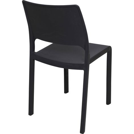 Dmora Sedia impilabile monoblocco, Made in Italy, colore antracite, Misure 52,50 x 82 x 46,50 cm, con imballo rinforzato (1/3)