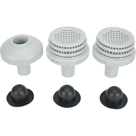 Kit de connecteur de jet d'eau de piscine avec grille de filtre de sortie et buse d'entrée pour piscines hors sol Intex Easy de 3,2 cm - Ensemble de connecteurs d'entrée et de sortie de (1/5)