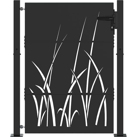 Maison Exclusive - Gartentor Schwarz 110 x 155 cm Pulverbeschicht