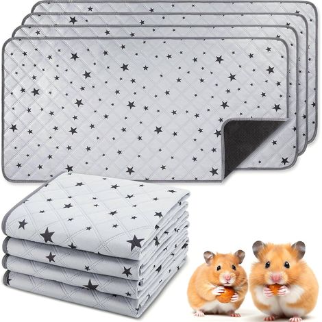 1 tapis lavable pour animal de compagnie, absorbant et étanche, antidérapant, pour petit animal, idéal pour cage/canapé/protection du sol/-Gris-45 x 61 cm (1/5)