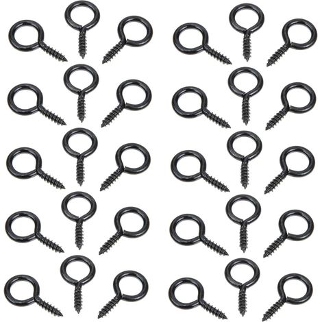 30 crochets à œillet fer noir pour fixation et extérieur (1/5)