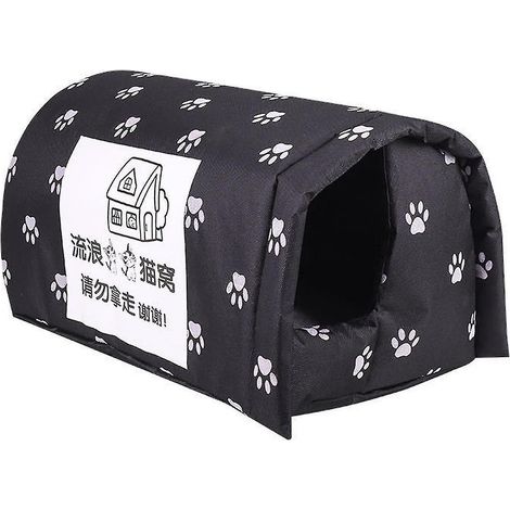 Niche d'extérieur légère, portable et pliable pour chats, idéale pour l'hiver. Abri pour animaux de compagnie d'intérieur. (1/5)