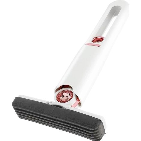 Serpillère à Manche Court, Mop Eponge Portable Compact Mignon avec Fonction D'Essorage, Petite Serpillère Rotative Et Pliable, pour Verre,Fenêtre,Bureau,Voiture (1/5)
